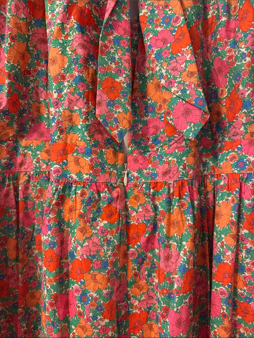J.Crew Liberty London Bow Puff Sleeve Floral Maxi Dress Pink Meadow Song Plus 24 - Picture 10 of 11